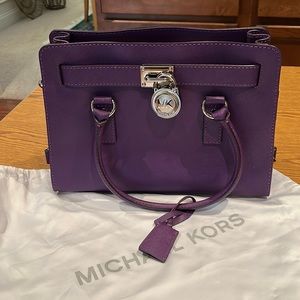 NWOT Michael Kors Royal Purple Hamilton Shoulder Bag